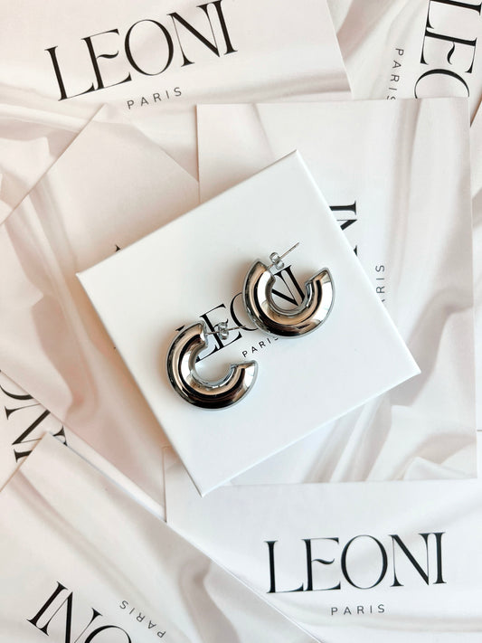 Boucles Amy - Leoni Paris, bijoux en acier inoxydable et argent 925